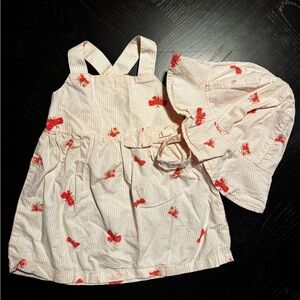 Baby girl 9m summer dress with hat